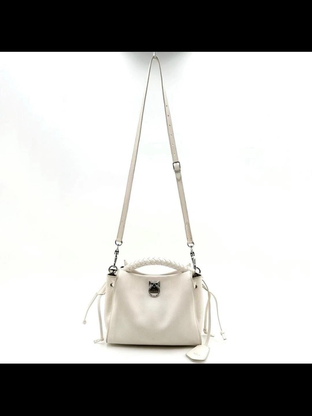 Mulberry Cream Braided-Handle Crossbody Bag